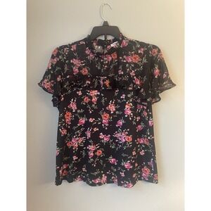 PerSeption Concept Womens XL‎ Floral Blouse Fairy Goth